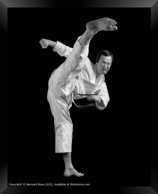 Enoeda Sensei - mawashi-geri  Framed Print by Bernard Rose Photography