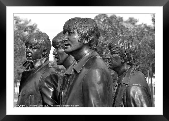 Beatles Statues at Pier Head  Framed Mounted Print by Bernard Rose Photography