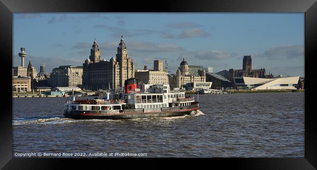 Liverpool Waterfront and the Royal Iris Mersey Fer Framed Print by Bernard Rose Photography