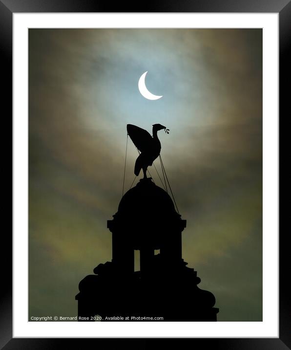 Partial Eclipse over Liverbird No.1 2015 Framed Mounted Print by Bernard Rose Photography