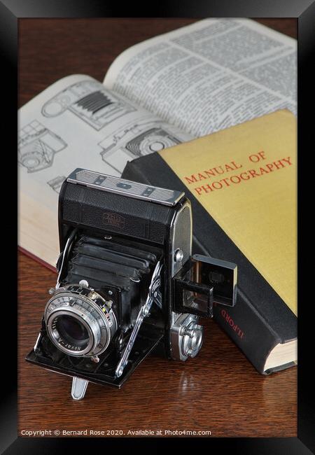 Vintage folding camera Framed Print by Bernard Rose Photography
