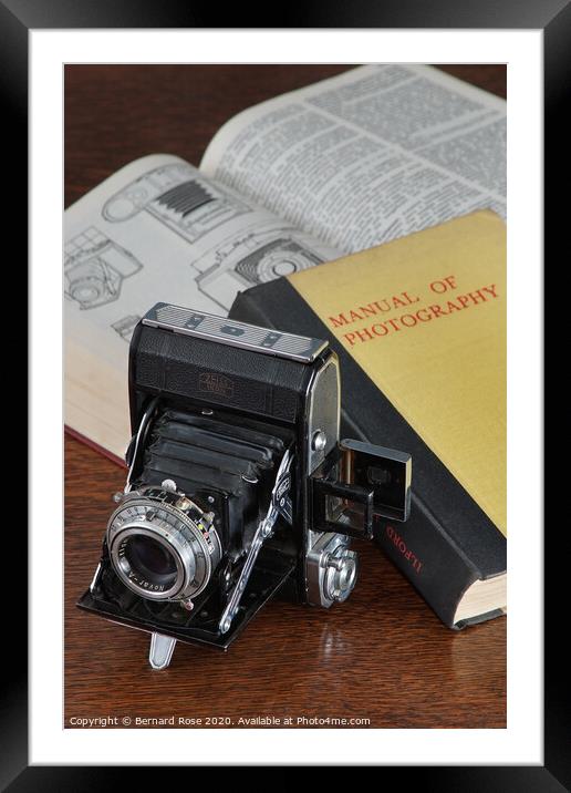 Vintage folding camera Framed Mounted Print by Bernard Rose Photography