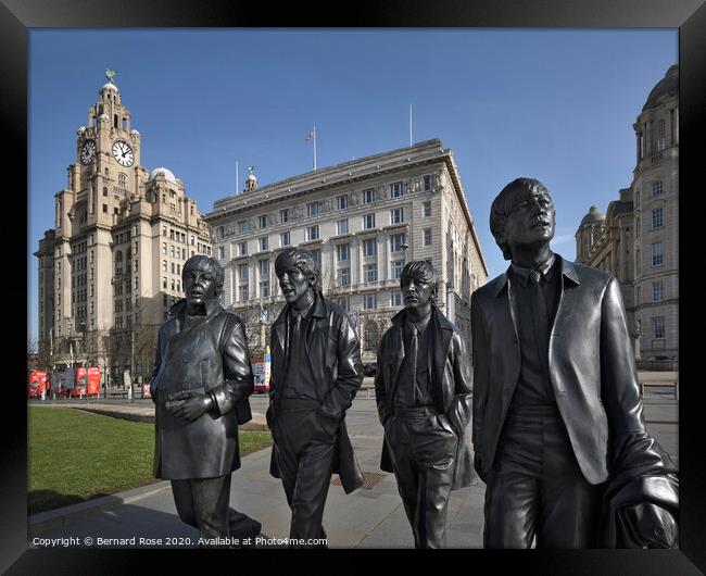 Beatles Statues at Pier Head Framed Print by Bernard Rose Photography