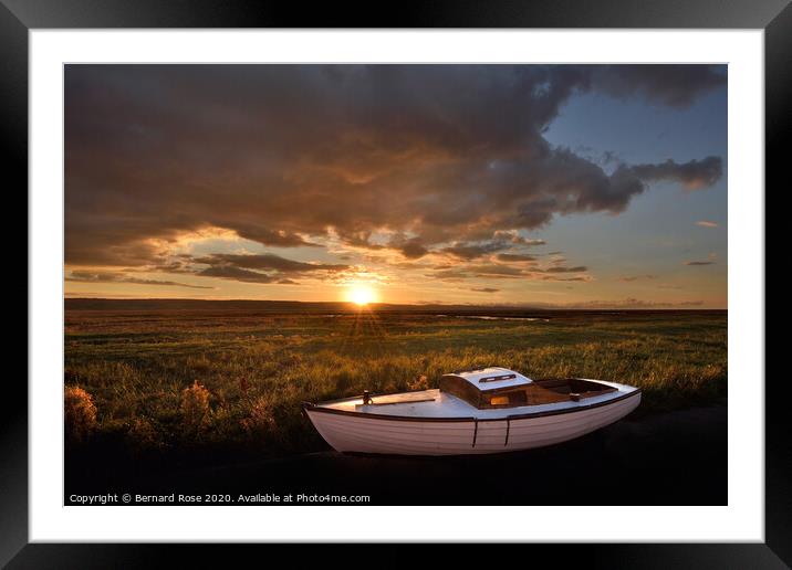 Parkgate Sunset Wirral Framed Mounted Print by Bernard Rose Photography
