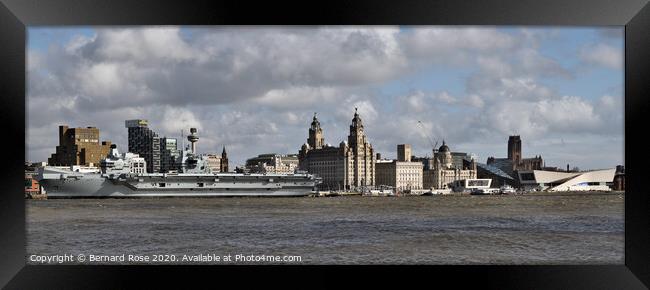 HMS Prince of Wales in Liverpool Framed Print by Bernard Rose Photography