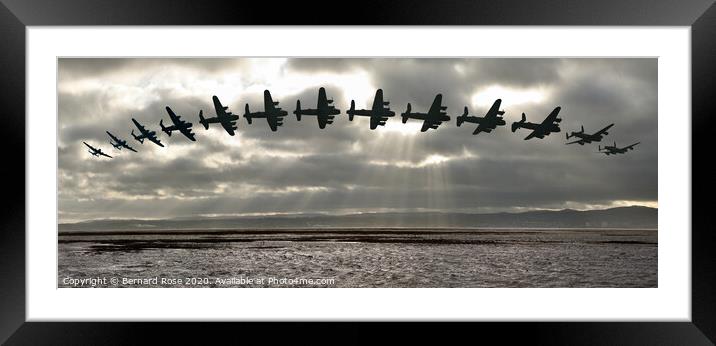 Lancaster Memorial Flight time laspe over Parkgate Framed Mounted Print by Bernard Rose Photography