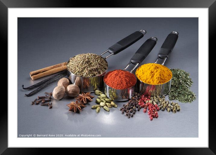 Herbs and Spices Framed Mounted Print by Bernard Rose Photography