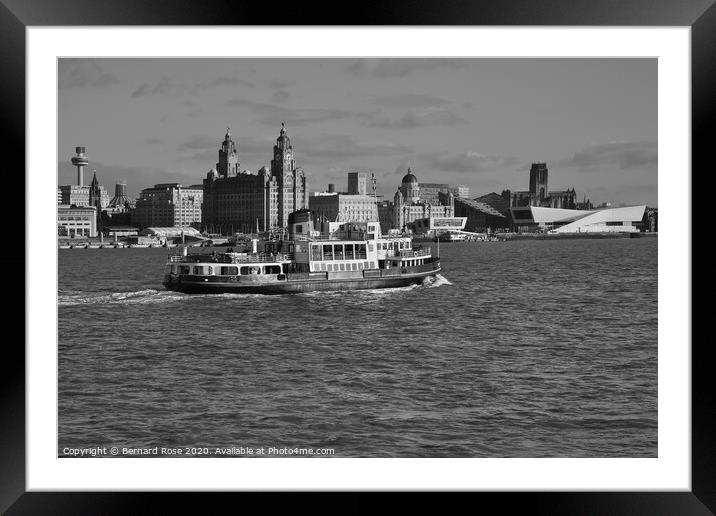 Liverpool Waterfront and the Royal Iris Mersey Fer Framed Mounted Print by Bernard Rose Photography
