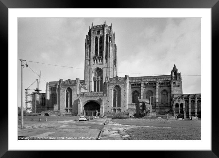 Liverpool Anglican Cathedral exterior 1973 Framed Mounted Print by Bernard Rose Photography