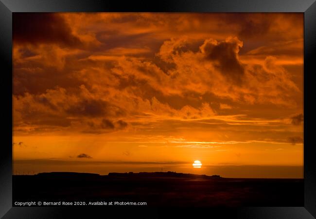 Hilbre Sunset from West Kirby Framed Print by Bernard Rose Photography