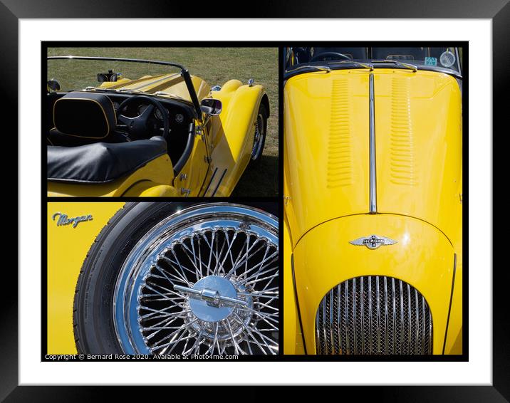 Aspects of a Yellow Morgan Sports Car Framed Mounted Print by Bernard Rose Photography