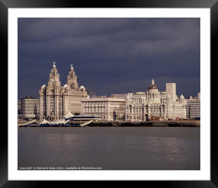 Liverpool Pier Head circa mid 90's Framed Mounted Print by Bernard Rose Photography