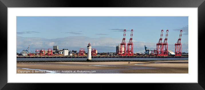 Seaforth Docks from New Brighton Framed Mounted Print by Bernard Rose Photography