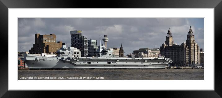 HMS Prince of Wales at Liverpool Framed Mounted Print by Bernard Rose Photography