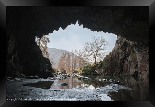 Rydal Cave Framed Print by louise wilson