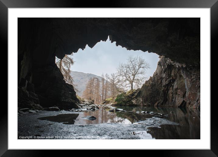 Rydal Cave Framed Mounted Print by louise wilson