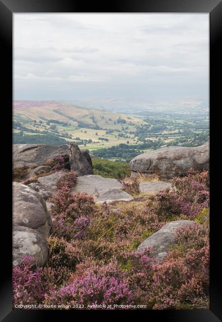 Gorgeous View With A Side Of Heather Framed Print by louise wilson