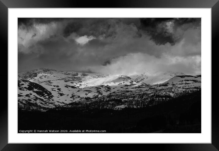 Snowy Peak Framed Mounted Print by Hannah Watson