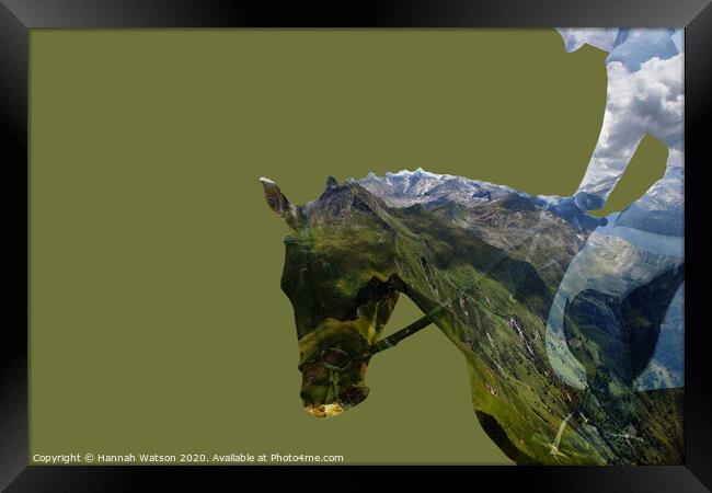 Green Hills Horse Framed Print by Hannah Watson