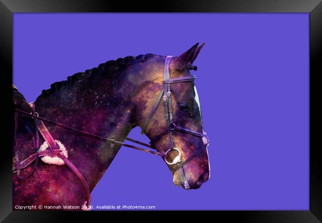 Horse Space Nebula Framed Print by Hannah Watson