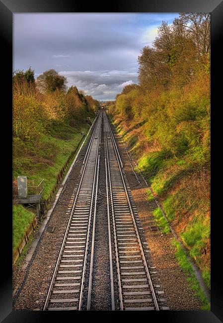 Railway Line Framed Print by Eddie Howland