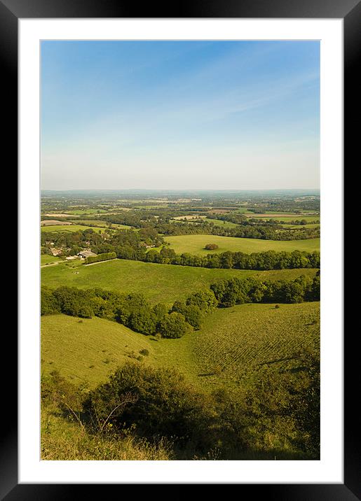 ditchling beacon in summer Framed Mounted Print by Eddie Howland