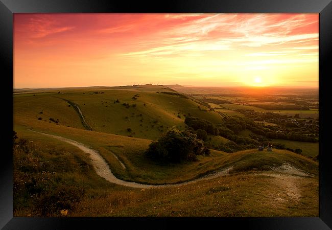  Sunset at Devils Dyke, Sussex Framed Print by Eddie Howland