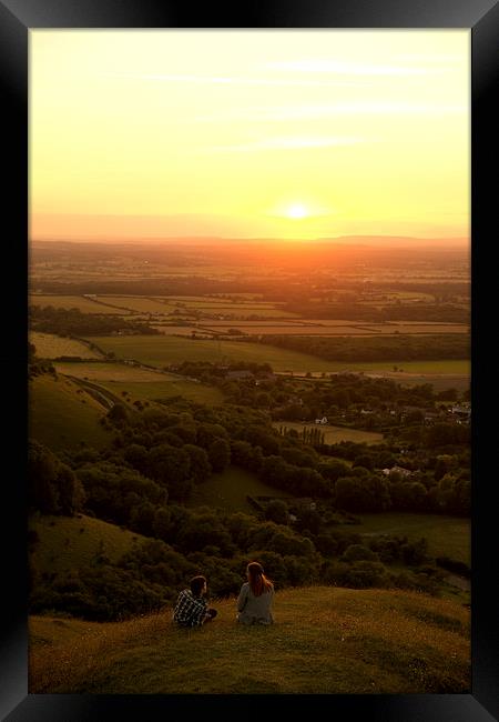  Sunset at Devils Dyke, Sussex Framed Print by Eddie Howland