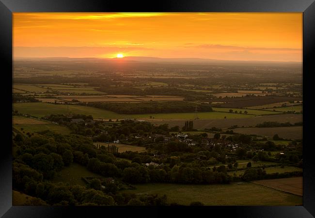  Sunset at Devils Dyke, Sussex Framed Print by Eddie Howland