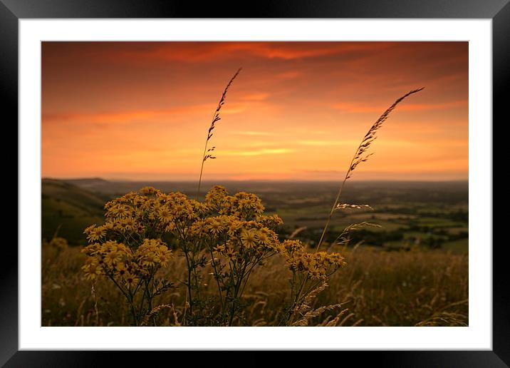  Sunset at Devils Dyke, Sussex Framed Mounted Print by Eddie Howland