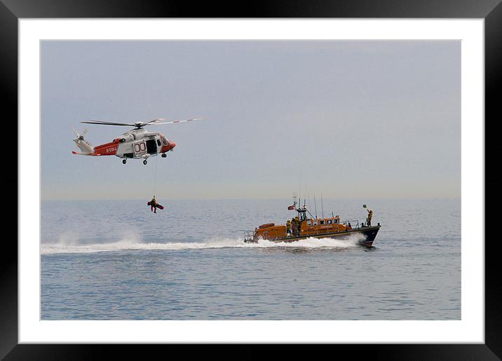 Coastguard Rescue Framed Mounted Print by Eddie Howland
