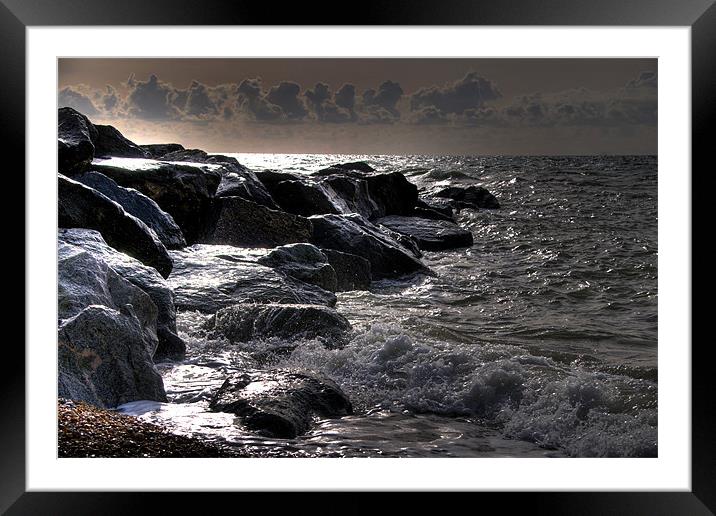 Coastal Rocks Framed Mounted Print by Eddie Howland