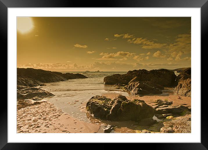 Cornish Coast in the Evening Framed Mounted Print by Eddie Howland