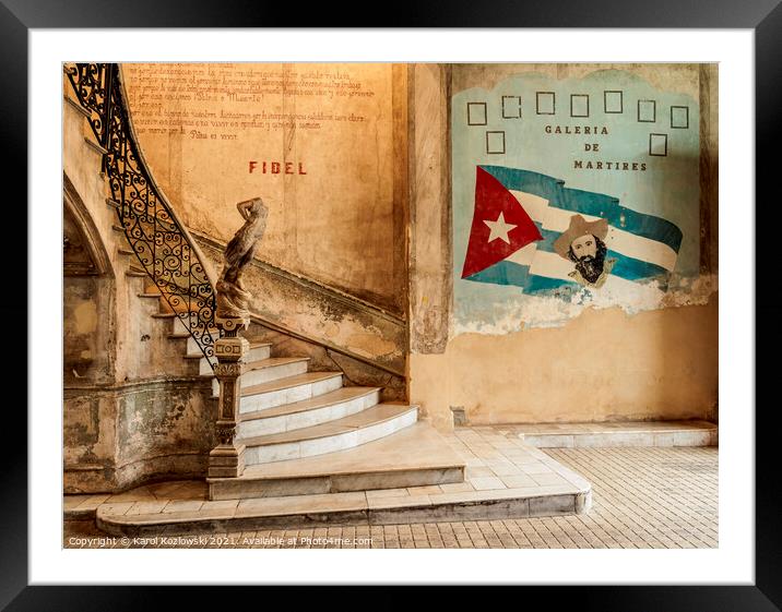 La Guarida Restaurant entrance hall, Calle Concordia, Havana, Cuba Framed Mounted Print by Karol Kozlowski