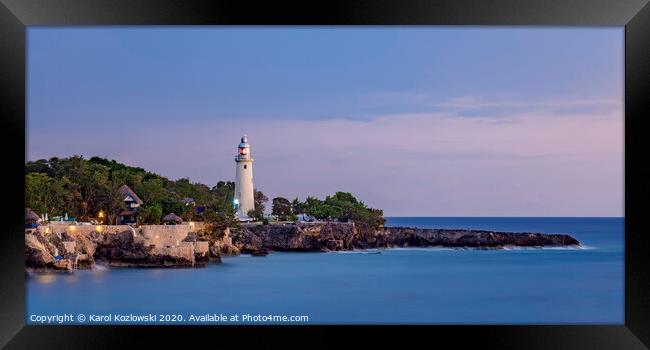 Negril Lighthouse, Jamaica Framed Print by Karol Kozlowski