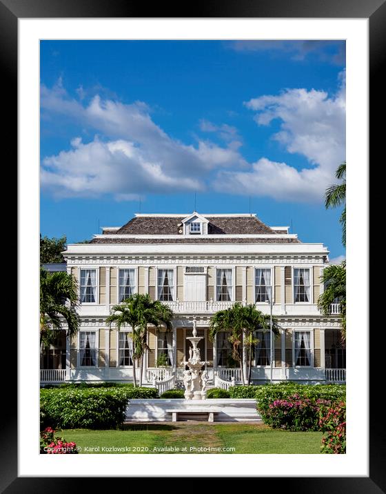 Devon House in Kingston, Jamaica Framed Mounted Print by Karol Kozlowski