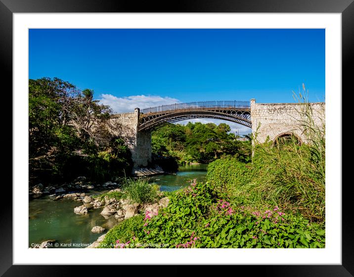 The Iron Bridge in Spanish Town, Jamaica Framed Mounted Print by Karol Kozlowski