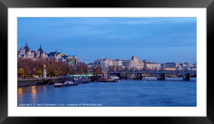 London Cityscape Framed Mounted Print by Karol Kozlowski