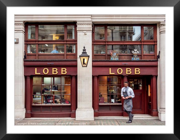 John Lobb Shop at St James Street in London Framed Mounted Print by Karol Kozlowski
