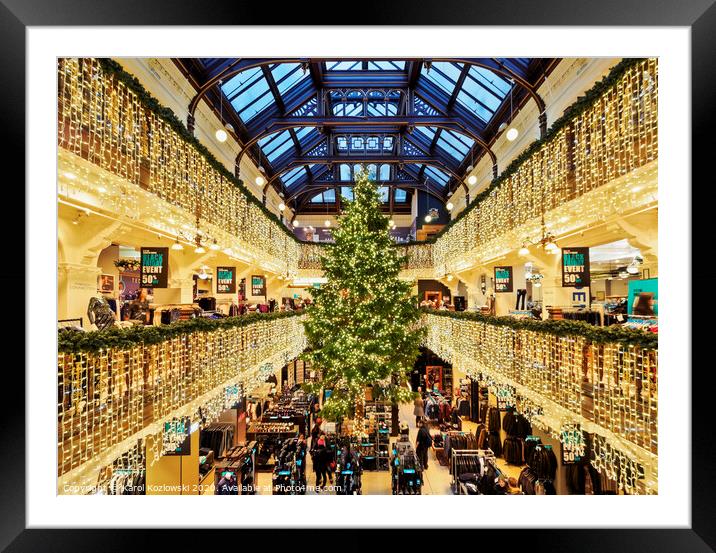 Christmas Decorations in the Jenners Department Store in Edinburgh Framed Mounted Print by Karol Kozlowski