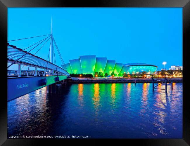 The Bells Bridge, The Clyde Auditorium and The Hydro in Glasgow Framed Print by Karol Kozlowski