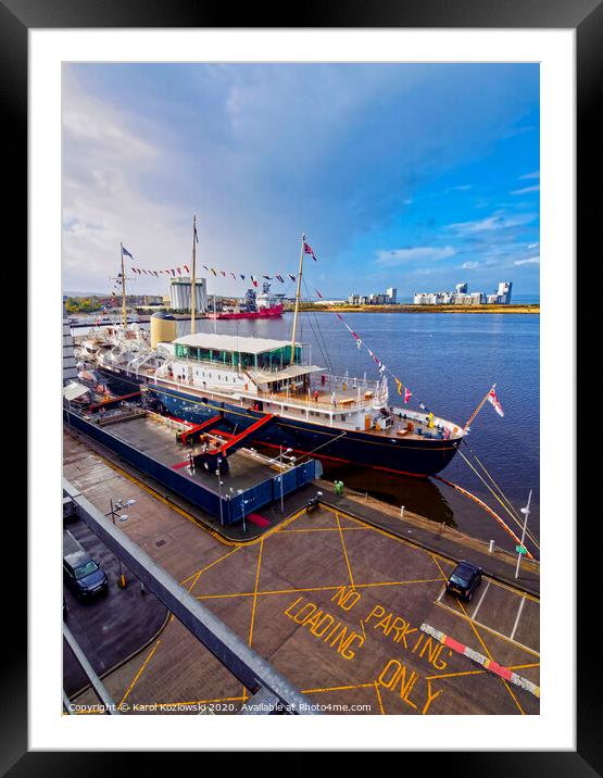 The Royal Yacht Britannia Framed Mounted Print by Karol Kozlowski