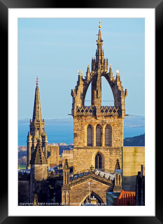 Crown of the  St Giles' Cathedral Framed Mounted Print by Karol Kozlowski