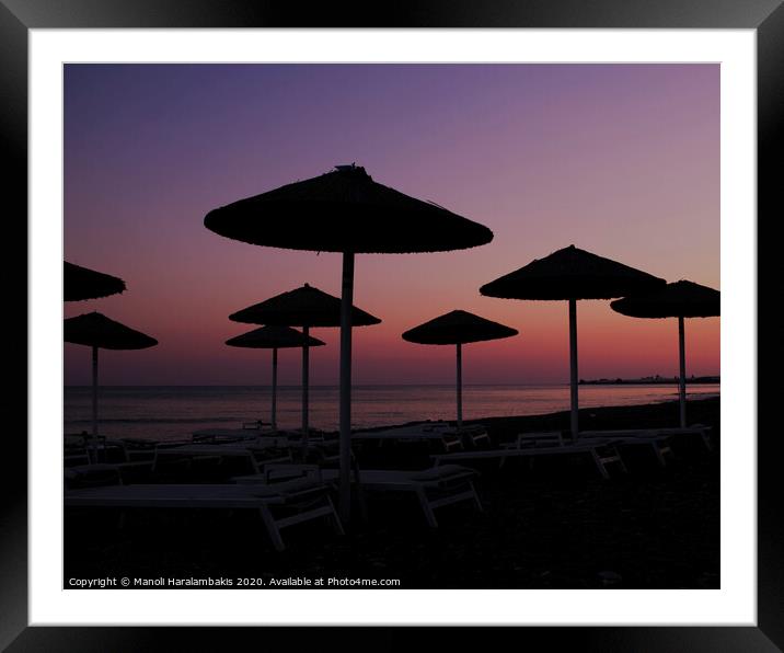 Sunset Crete Framed Mounted Print by Manoli Haralambakis