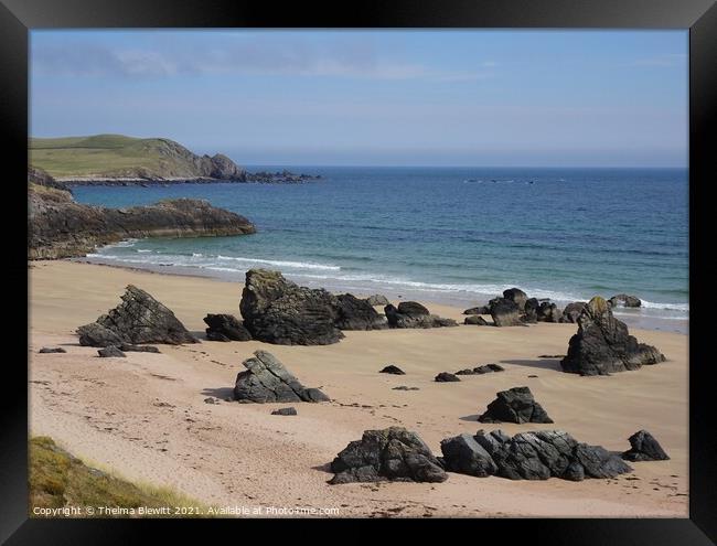 Sango Bay Durness Framed Print by Thelma Blewitt