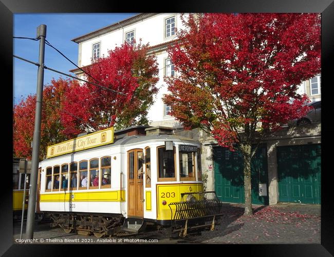 Porto City Tram  Framed Print by Thelma Blewitt