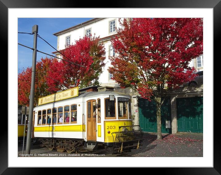Porto City Tram  Framed Mounted Print by Thelma Blewitt