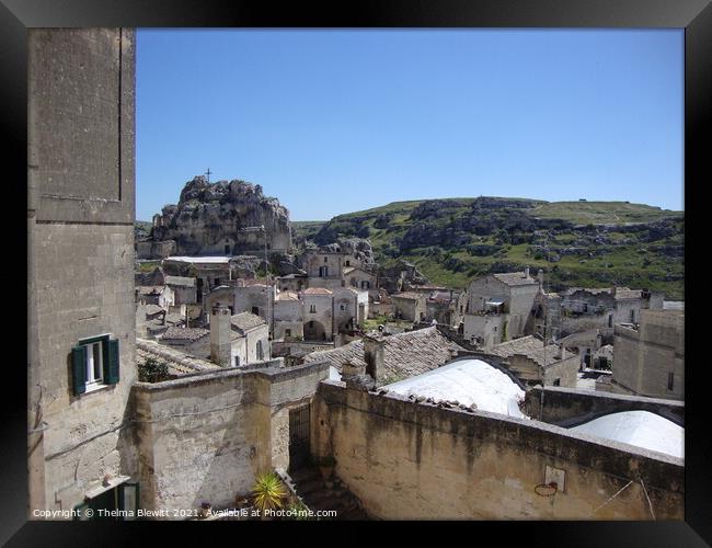 Matera City Italy Framed Print by Thelma Blewitt