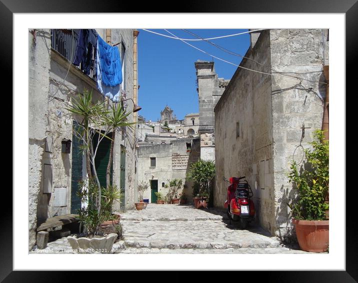 Street in Matera Framed Mounted Print by Thelma Blewitt