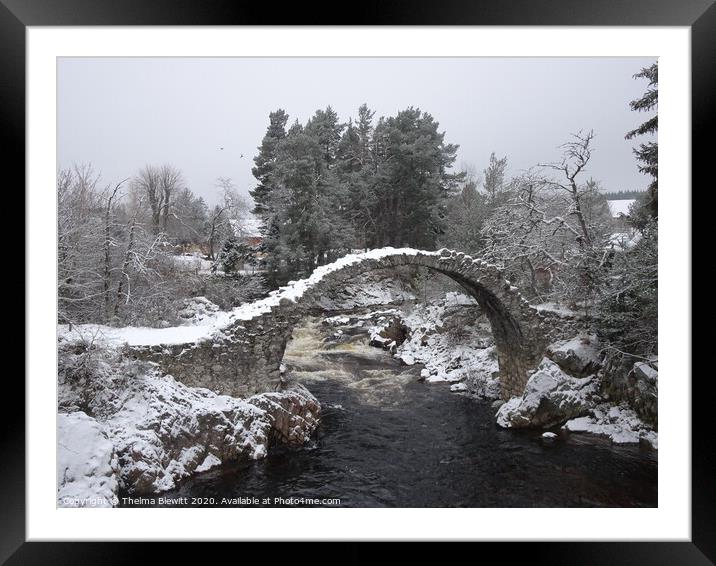 Carrbridge in Winter Framed Mounted Print by Thelma Blewitt